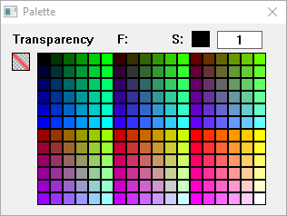 screenshot of the palette window